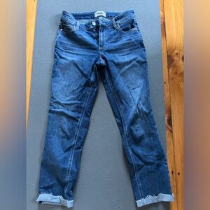 PAIGE Women's Brigitte with Raw Hem Cuff Mid Rise Straight Leg